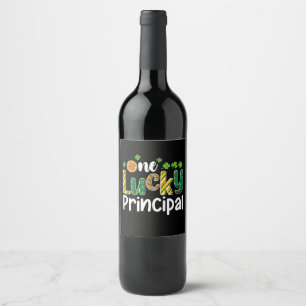 Étiquette Pour Bouteilles De Vin Une Chanceuse école principale St Patrick's Day