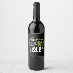 Étiquette Pour Bouteilles De Vin Une chanceuse soeur jumelle famille St Patrick's D