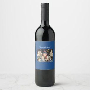 Étiquette Pour Bouteilles De Vin "Une nuit magique dans la neige"