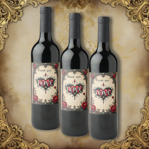 Étiquette Pour Bouteilles De Vin Une romance gothique. Un style gothique et orné