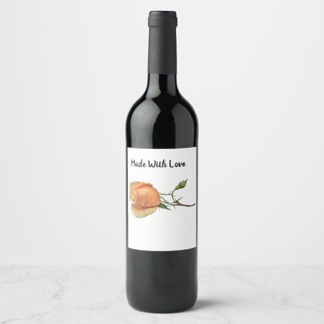 Étiquette Pour Bouteilles De Vin Une seule bouture de rose     (Devant)