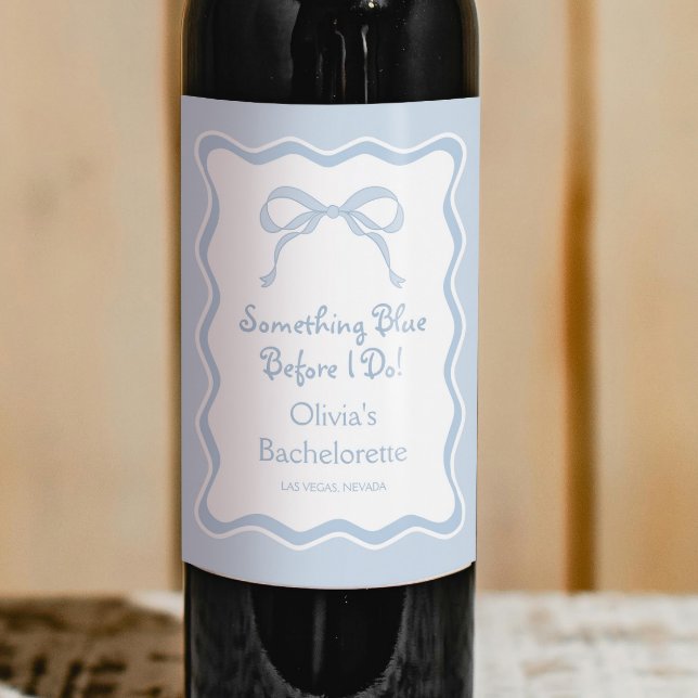 Étiquette Pour Bouteilles De Vin Une soirée Bachelorette Bleue (Créateur téléchargé)