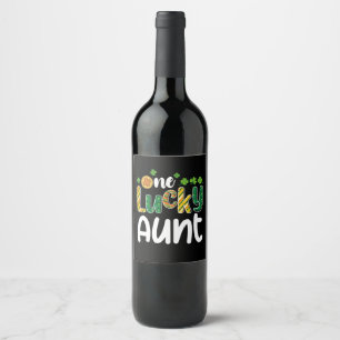 Étiquette Pour Bouteilles De Vin Une tante chanceuse qui correspond à la famille St