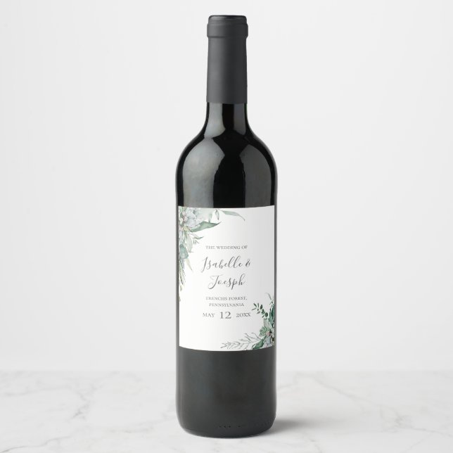 Étiquette Pour Bouteilles De Vin Une verdure succulente | Étiquette de vin Mariage (Devant)
