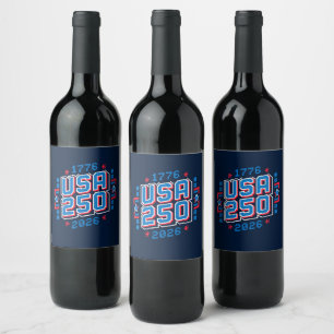 Étiquette Pour Bouteilles De Vin USA 250 - 1776 à 2026 Pixel Art
