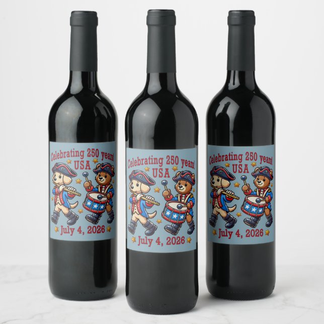 Étiquette Pour Bouteilles De Vin USA 250th Anniversary Souvenir - Patriotique (Bouteilles)