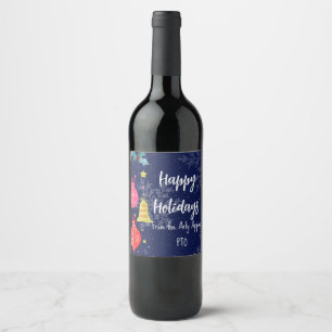 Étiquette Pour Bouteilles De Vin vacances heureuses d'un voisin à distance sociale