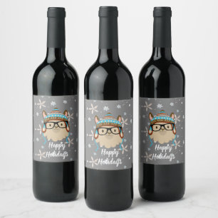 Étiquette Pour Bouteilles De Vin Vacances Hipster Llama