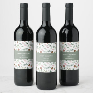 Étiquette Pour Bouteilles De Vin Vacances Vert Sauge