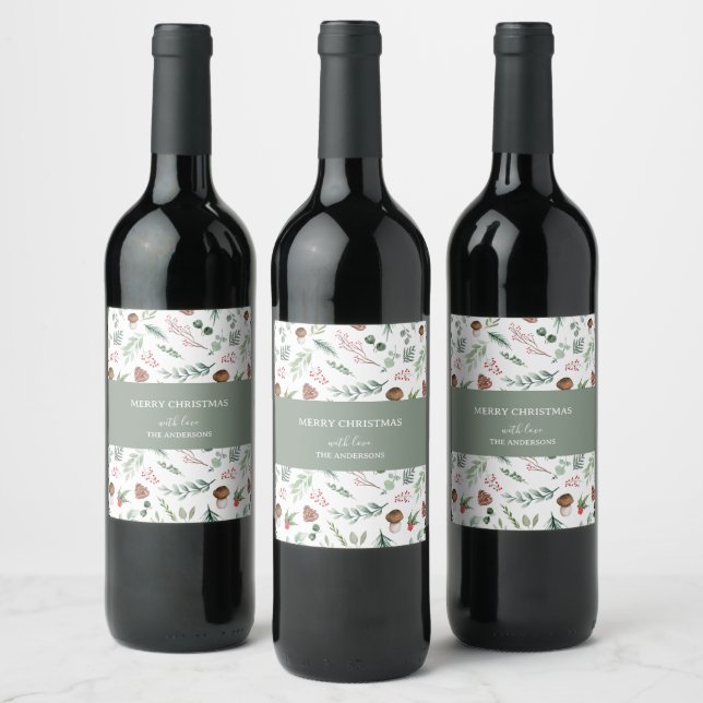 Étiquette Pour Bouteilles De Vin Vacances Vert Sauge (Bouteilles)