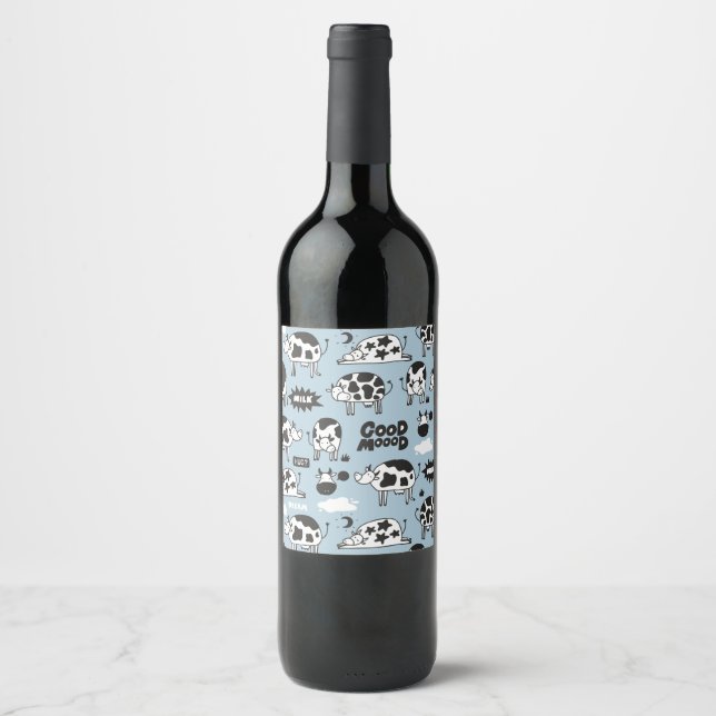 Étiquette Pour Bouteilles De Vin Vache et lait (Devant)