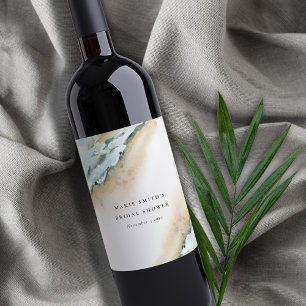 Étiquette Pour Bouteilles De Vin Vague de mer côtière Sable de plage Naissance de t