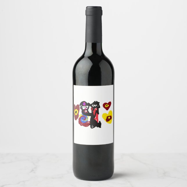 Étiquette Pour Bouteilles De Vin Valentine dream dance day (Devant)