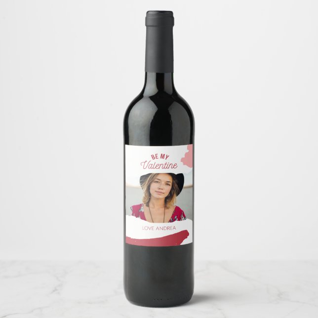 Étiquette Pour Bouteilles De Vin Valentine Paint Splash (Devant)