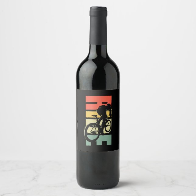 Étiquette Pour Bouteilles De Vin Vélo de route à vélo (Devant)