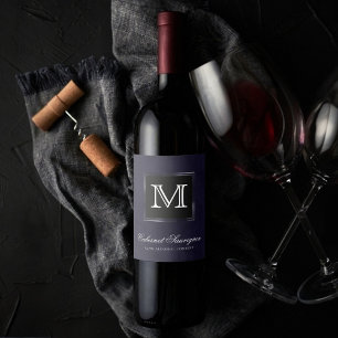 Étiquette Pour Bouteilles De Vin Velvet Indigo Grunge Deep Midnight Purple Custom