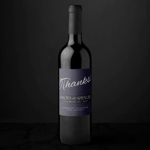 Étiquette Pour Bouteilles De Vin Velvet Indigo Grunge Merci pourpre de minuit