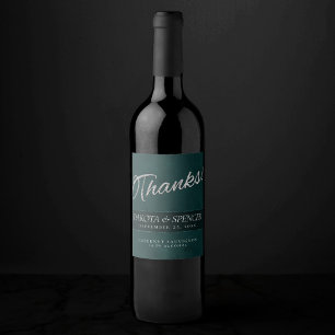 Étiquette Pour Bouteilles De Vin Velvet Turquoise Grunge Merci vert émeraude prof