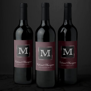 Étiquette Pour Bouteilles De Vin Velvet Wine Grunge   Maroon Bordeaux Merlot person