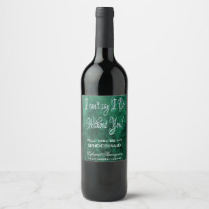 Étiquette Pour Bouteilles De Vin Velvety Turquoise Damask Grunge vert foncé Baroq