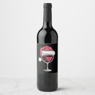Étiquette Pour Bouteilles De Vin Verre à vin rouge Noël drôle de Noël Xmas
