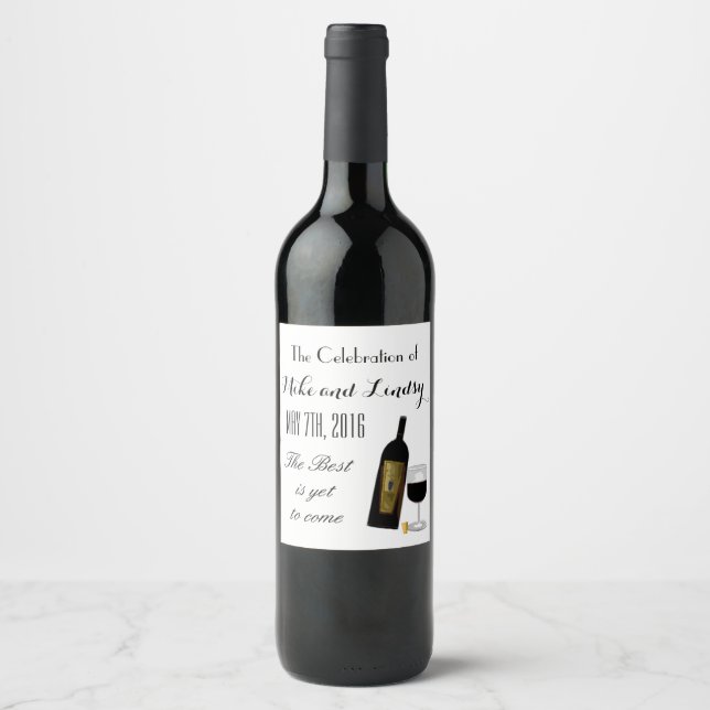 Étiquette Pour Bouteilles De Vin Verre de vin (Devant)