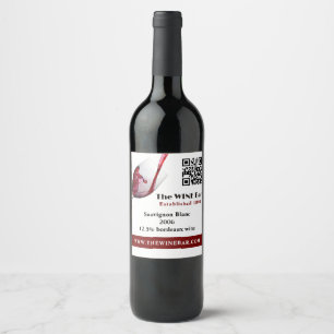 Étiquette Pour Bouteilles De Vin Versement de vin rouge, Bar à vin/Cave