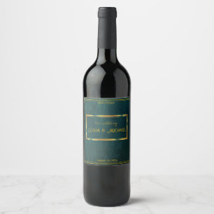 Étiquette Pour Bouteilles De Vin Vert foncé vintage
