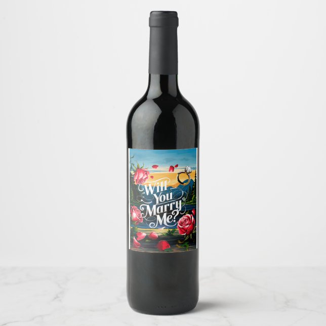 Étiquette Pour Bouteilles De Vin Veux-tu m'épouser ? (Devant)