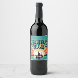 Étiquette Pour Bouteilles De Vin Vibes de pêche Aventures en plein air