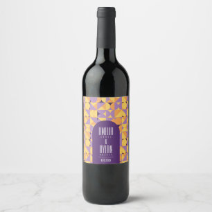 Étiquette Pour Bouteilles De Vin Vibes géométriques rétro Cadeau mariage d'automne