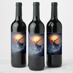 Étiquette Pour Bouteilles De Vin Vic De Montagne Courir D'Un Feu Éclair