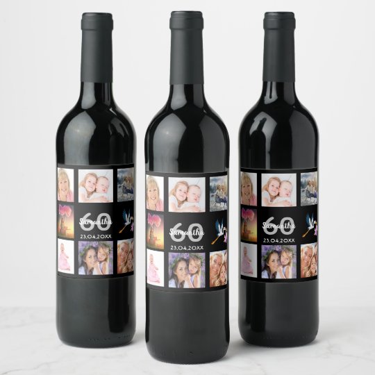 Etiquette Pour Bouteilles De Vin Video De La Fete Du 60e Anniversaire Zazzle Fr