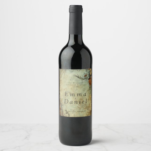 Étiquette Pour Bouteilles De Vin Vieux Mariage Winyards (Devant)