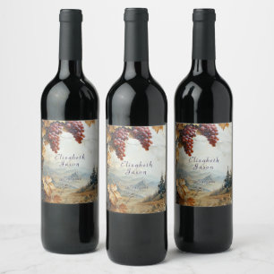 Étiquette Pour Bouteilles De Vin Vignoble Italien Campagne