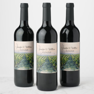 Étiquette Pour Bouteilles De Vin Vignoble rustique Destination Italie Mariage