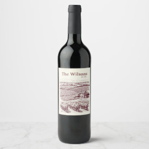 Étiquette Pour Bouteilles De Vin Vignoble Rustique Vignoble de Vin