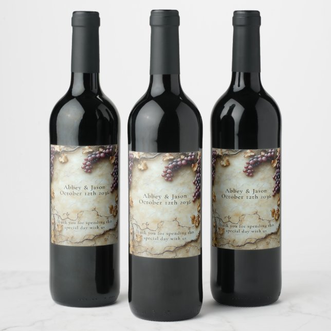 Étiquette Pour Bouteilles De Vin Vignoble Winery Aquarelle  (Bouteilles)