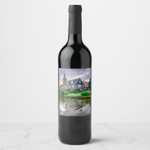 Étiquette Pour Bouteilles De Vin Village néerlandais Marken