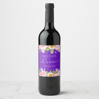 Étiquette Pour Bouteilles De Vin Vin Bouteille Étiquette Anniversaire Quinceanera F