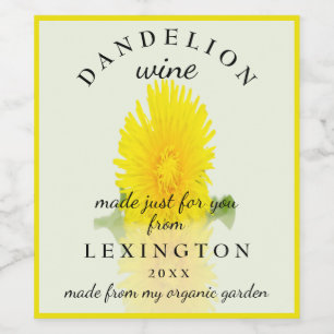 Étiquette Pour Bouteilles De Vin Vin Dandelion Bio Maison