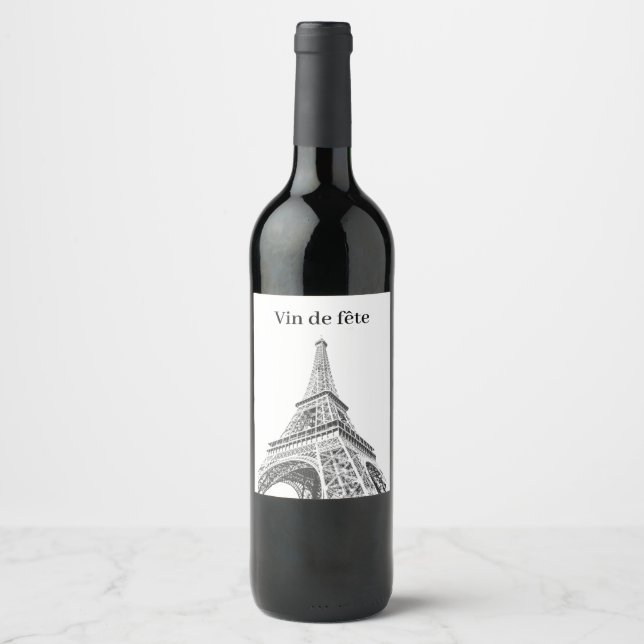 Étiquette Pour Bouteilles De Vin Vin de fête France (Devant)