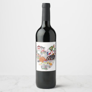Étiquette Pour Bouteilles De Vin Vin de Frisco le Texas