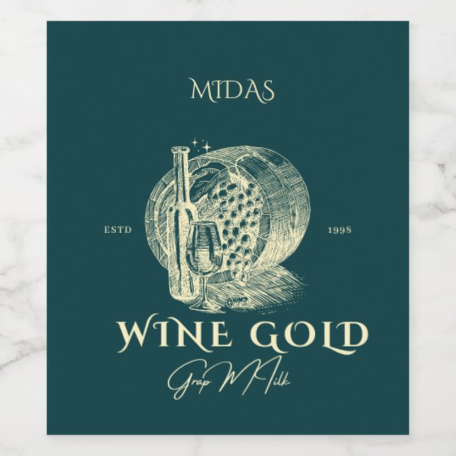 Étiquette Pour Bouteilles De Vin Vin de haute qualité MIDAS (Étiquettes simples)
