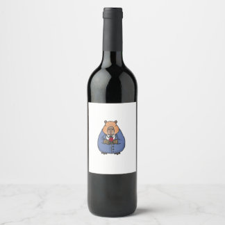 Étiquette Pour Bouteilles De Vin Vin de la Saint-Valentin capybara