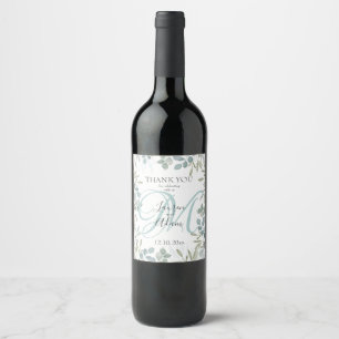 Étiquette Pour Bouteilles De Vin Vin de mariage Eucalyptus Rustique