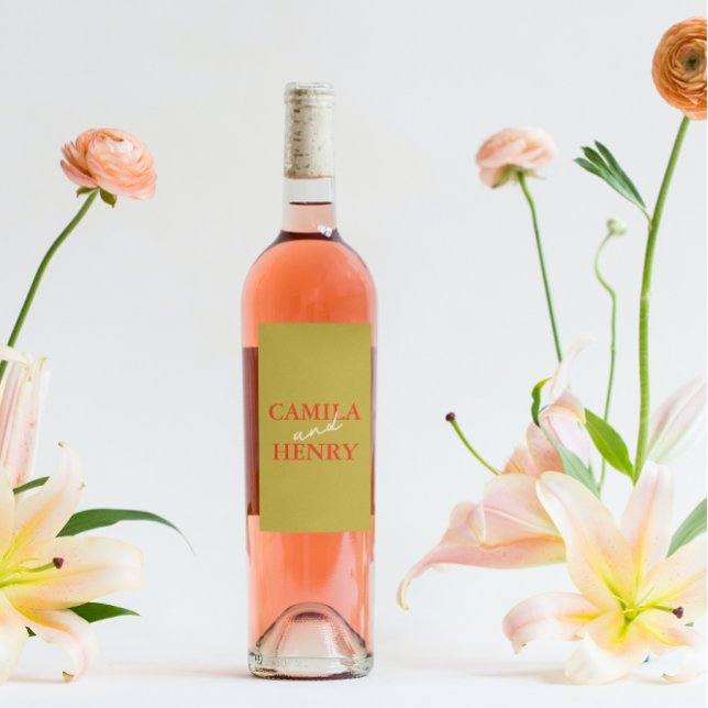 Étiquette Pour Bouteilles De Vin Vin de mariage personnalisé et Étiquette de boutei (Créateur téléchargé)