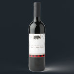 Étiquette Pour Bouteilles De Vin Vin de mariage Rustic Bear & Red Plaid Woods<br><div class="desc">Les articles assortis sont disponibles.</div>