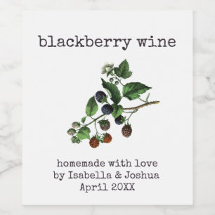 Étiquette Pour Bouteilles De Vin Vin de mûre fait maison avec amour