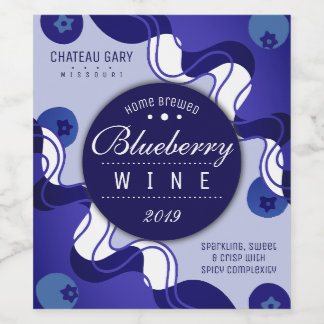 Étiquette Pour Bouteilles De Vin Vin de myrtille fait maison cidre personnalisé